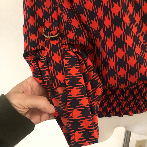 Michael Kors Red and Black Geometric Blouse - Picture 4 of 9